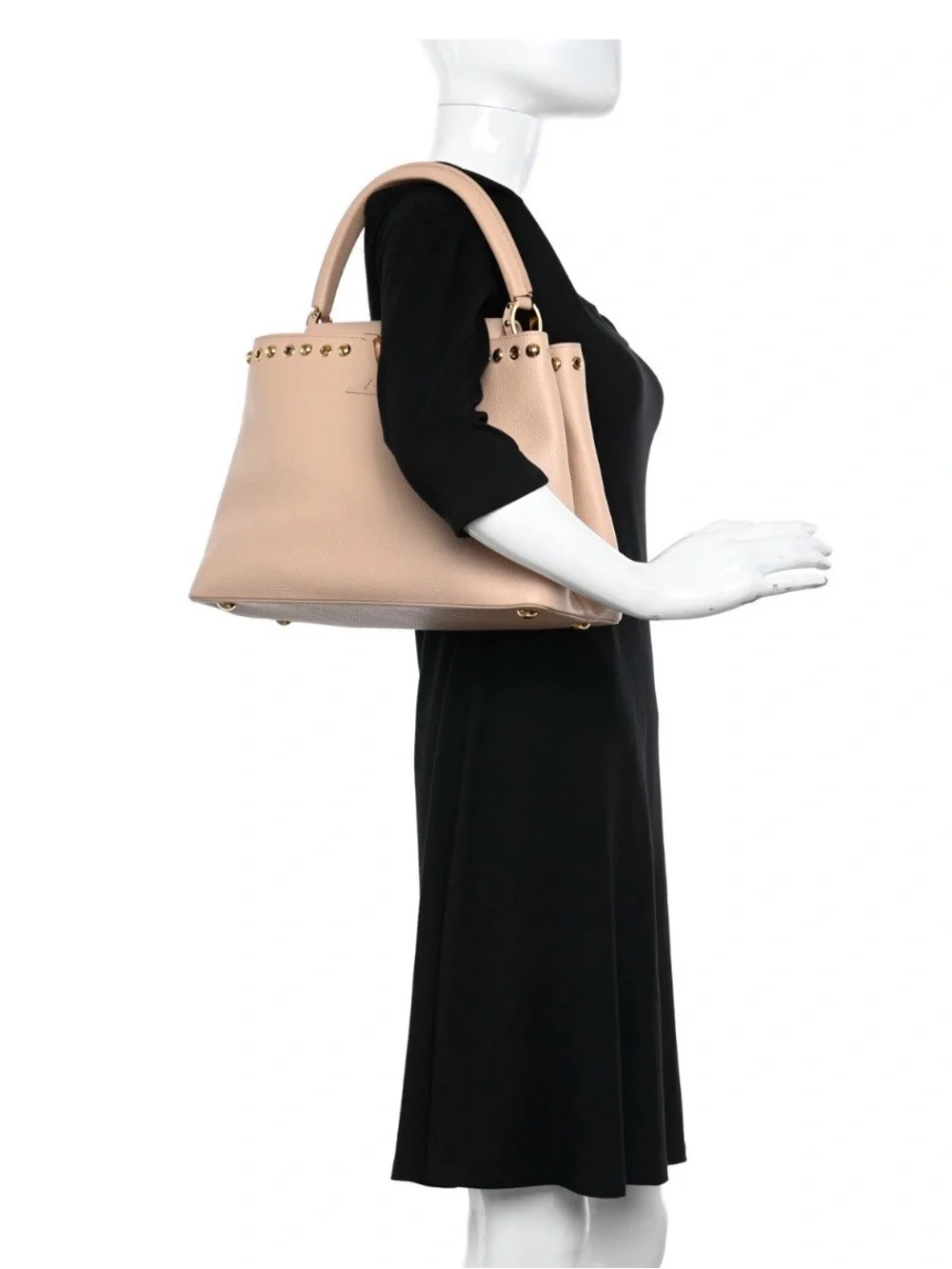 Louis Vuitton Taurillon Studdy Capucines MM